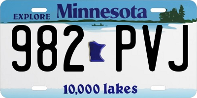MN license plate 982PVJ