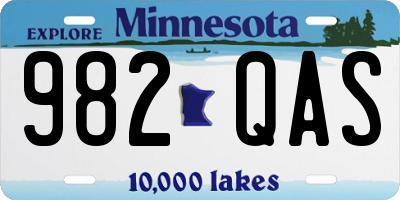 MN license plate 982QAS