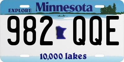 MN license plate 982QQE