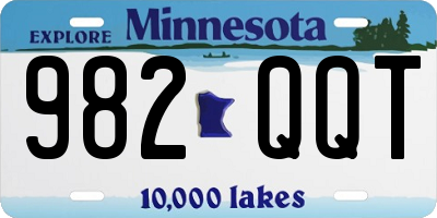 MN license plate 982QQT