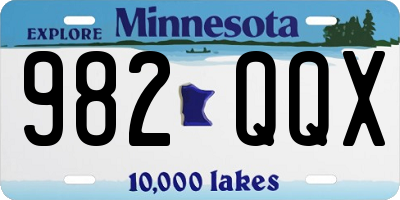 MN license plate 982QQX