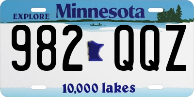 MN license plate 982QQZ