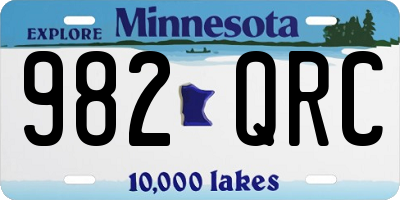 MN license plate 982QRC