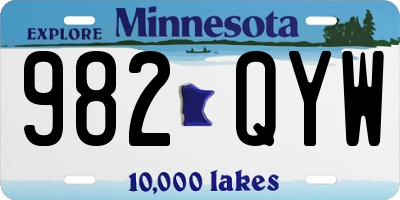 MN license plate 982QYW