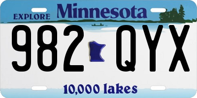 MN license plate 982QYX