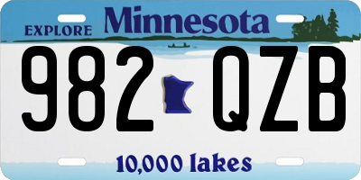 MN license plate 982QZB