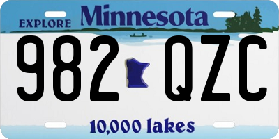 MN license plate 982QZC