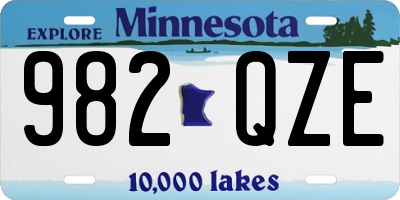 MN license plate 982QZE