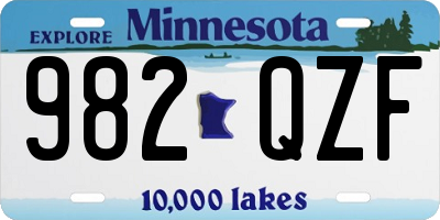 MN license plate 982QZF