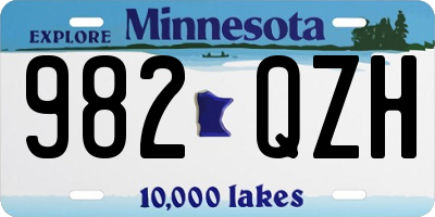 MN license plate 982QZH