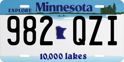 MN license plate 982QZI