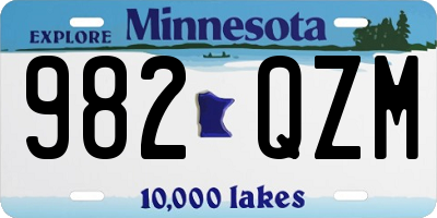 MN license plate 982QZM