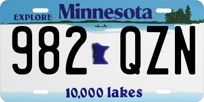 MN license plate 982QZN