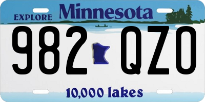 MN license plate 982QZO