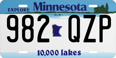 MN license plate 982QZP