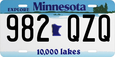 MN license plate 982QZQ