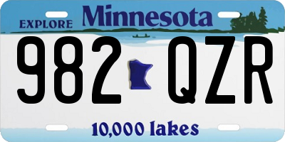 MN license plate 982QZR