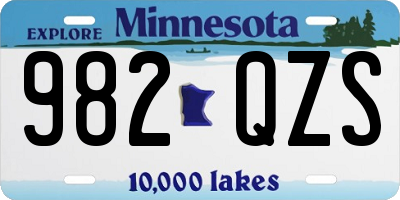 MN license plate 982QZS