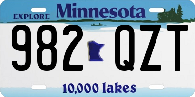 MN license plate 982QZT