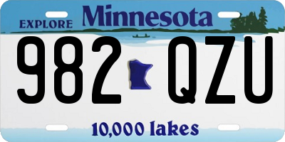 MN license plate 982QZU
