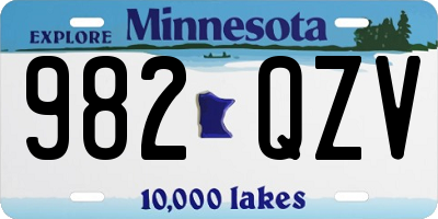 MN license plate 982QZV