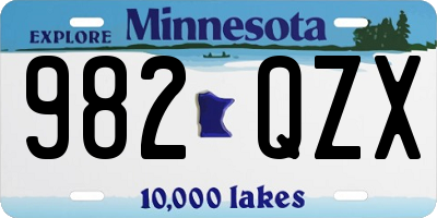 MN license plate 982QZX