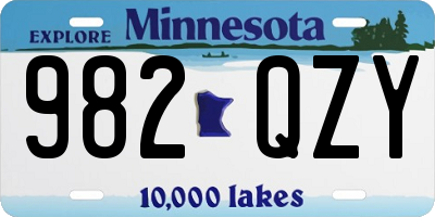 MN license plate 982QZY