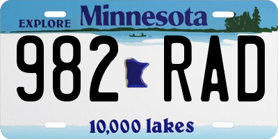 MN license plate 982RAD