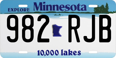 MN license plate 982RJB