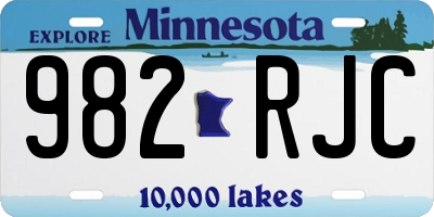 MN license plate 982RJC