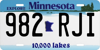 MN license plate 982RJI