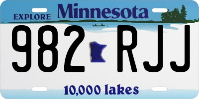 MN license plate 982RJJ