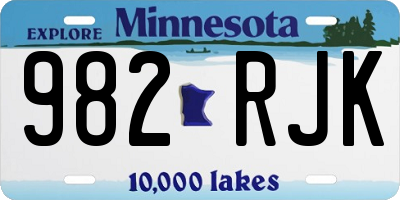 MN license plate 982RJK