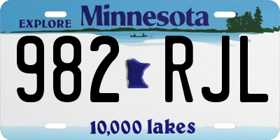MN license plate 982RJL