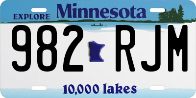 MN license plate 982RJM