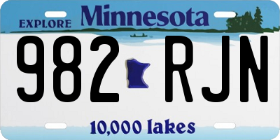 MN license plate 982RJN