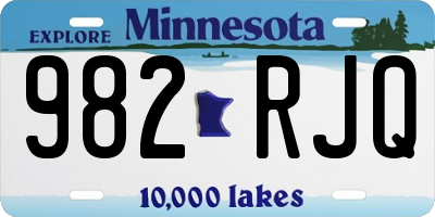 MN license plate 982RJQ
