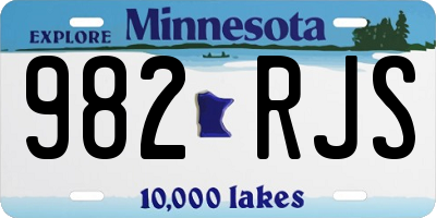 MN license plate 982RJS