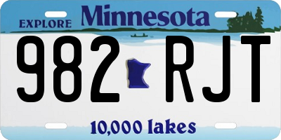 MN license plate 982RJT