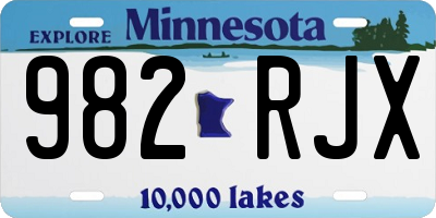 MN license plate 982RJX
