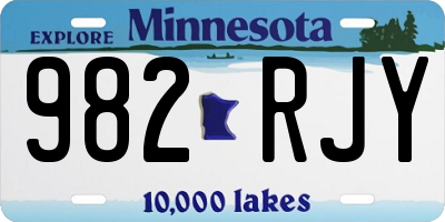 MN license plate 982RJY