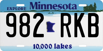 MN license plate 982RKB