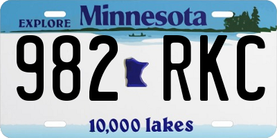 MN license plate 982RKC