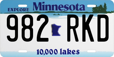 MN license plate 982RKD