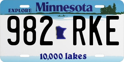 MN license plate 982RKE