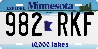 MN license plate 982RKF