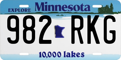 MN license plate 982RKG