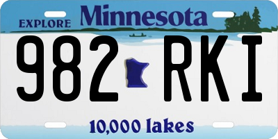 MN license plate 982RKI
