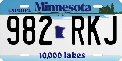 MN license plate 982RKJ