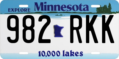 MN license plate 982RKK